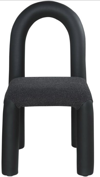 Meridian Furniture Amari Black Boucle/Vegan Leather Upholstered Dining Chair-1