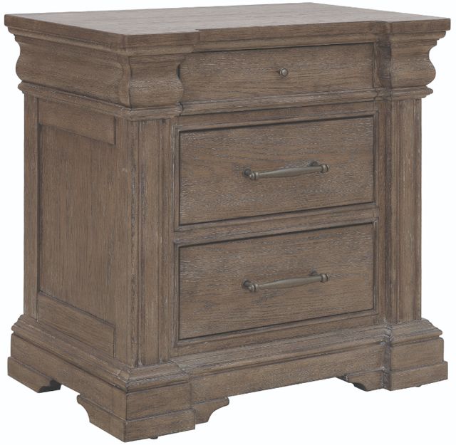 Pulaski™ Hickory Creek Natural Bark 3-Drawer Nightstand-0