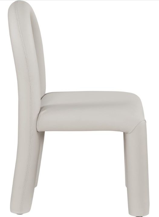 Meridian Furniture Amari Taupe Leather Upholstered Dining Chair-3