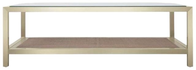 Hooker® Furniture Melange Glass Top Cocktail Table with Gold Base-2