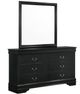 Elements International Louis Philippe Black Drawer Dresser and Mirror Set-0