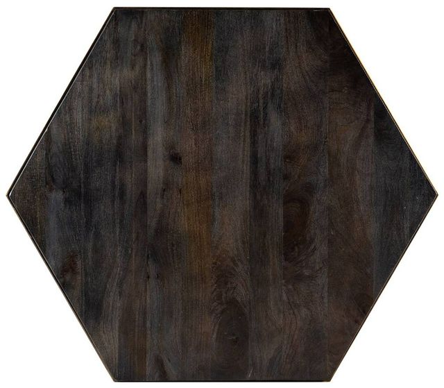 Hooker® Furniture Commerce and Market Dark Wood Octavius Cocktail Table with Gold Base-2