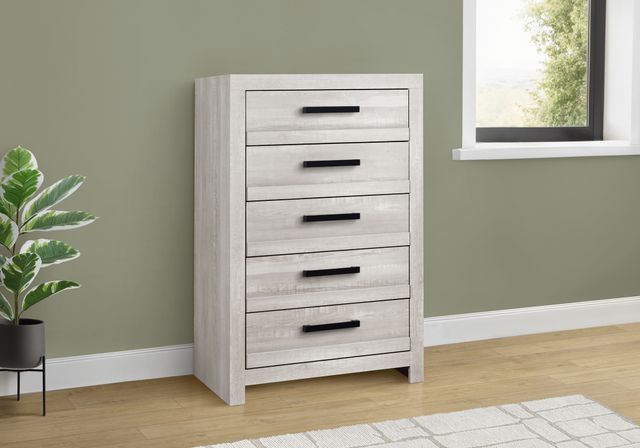 Monarch Specialties Inc. Grey Reclaimed 5-Drawer Chest-1