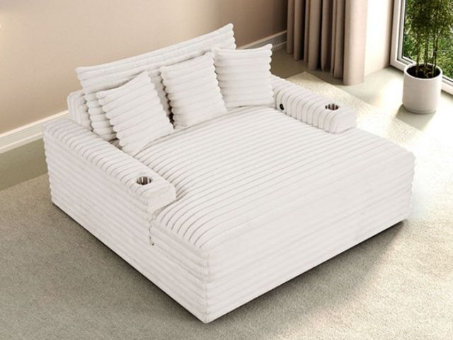 Furniture of America® Veyrier White Arm Chaise-2