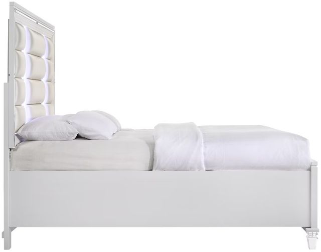 Elements International Twenty Nine White King Upholstered Storage Bed-2