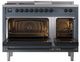 Ilve® Nostalgie II Noblesse 48'' Blue Gray Pro Style Dual Fuel Range with Burnished Trim-1
