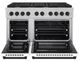 ZLINE Autograph Edition 48" Satin Stainless Steel Pro Style Gas Range with White Matte Door and Matte Black Accents-1