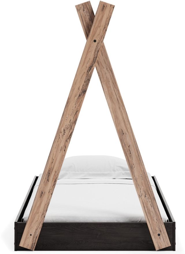 Signature Design by Ashley® Piperton Two-tone Brown/Black Twin Tent Complete Bed in Box-1