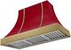 AGA Cascade 48" Piccadilly Red Wall Mounted Range Hood with Antique Brass Trim-0