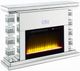 ACME Furniture Noralie Mirrored Fireplace with Bluetooth-0