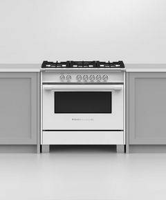 Fisher & Paykel 36" White Freestanding Natural Gas Range