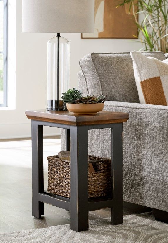 aspenhome® Mesa Antique Black Chairside Table-1