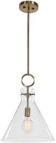 Uttermost® Imbuto Aged Brass Funnel Glass 1-Light Pendant-3