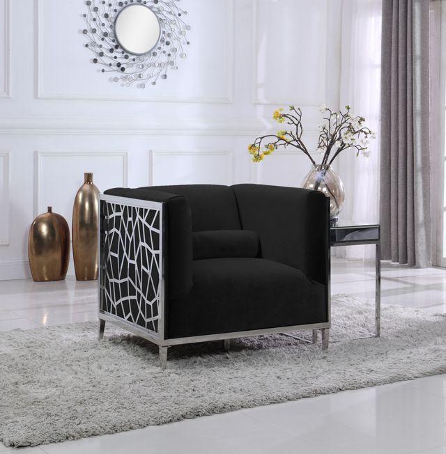 Meridian Furniture Opal Black Velvet Chair-2
