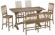Jofran Inc. Carlyle Crossing 6-Piece Brown Trestle Counter Height Table Set-0