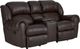 HomeStretch Laredo Dark Brown Leather Power Reclining Loveseat-0