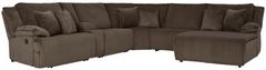 Signature Design by Ashley® Top Tier 6-Piece Chocolate Right-Arm Facing Manual Reclining Sectional and Chaise