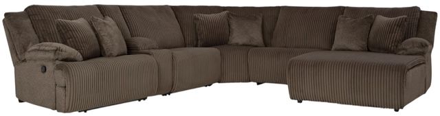 Signature Design by Ashley® Top Tier 6-Piece Chocolate Right Arm Facing Manual Reclining Sectional Sofa with Chaise-0