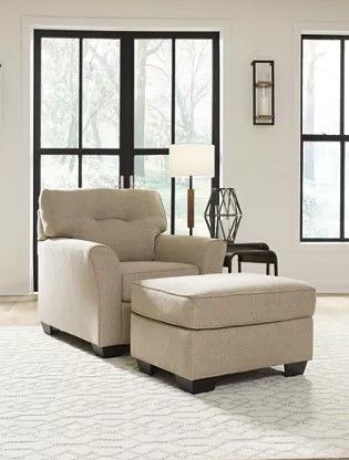 Benchcraft® Ardmead 2-Piece Putty Chair and Ottoman Set-3