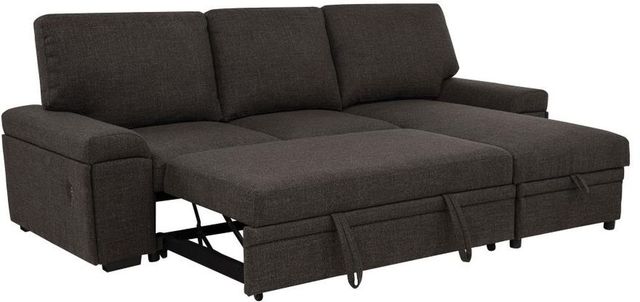 Coaster® Demko 2-Piece Brown Right-Arm Facing Sleeper Sectional Sofa with Speaker and Storage Chaise-4
