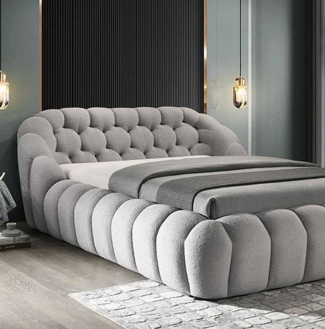 Furniture of America® Newquay Gray Queen Panel Bed-2