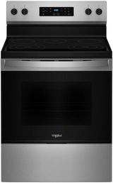 Whirlpool® 30" Stainless Steel Freestanding Electric Range with No Preheat Mode and Steam Clean