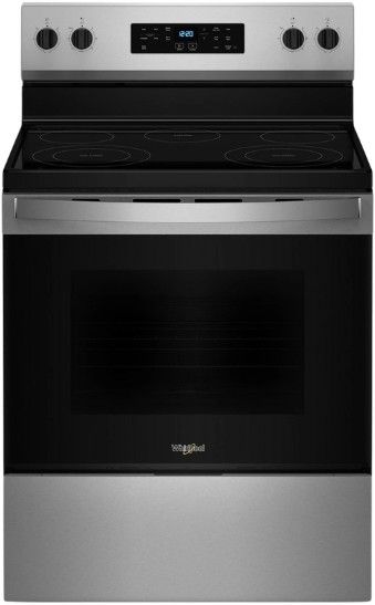 Whirlpool® 30" Stainless Steel Freestanding Electric Range with No Preheat Mode and Steam Clean-0