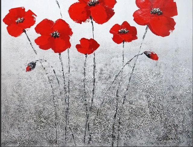 Classy Art Style 3 Hand Painted Textured Canvas with Glitter Wall Art-1