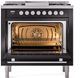Ilve® Professional Plus II 36" Glossy Black Pro Style Dual Fuel Range-2