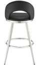 Armen Living Charlotte Black/Brushed Stainless Steel Counter Stool-4