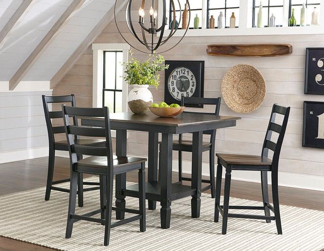 Intercon Glennwood Charcoal Square Gathering Table with Rubbed Black Base-2