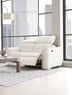 Fornirama 4617 White Power Reclining Loveseat with Adjustable Headrest-1