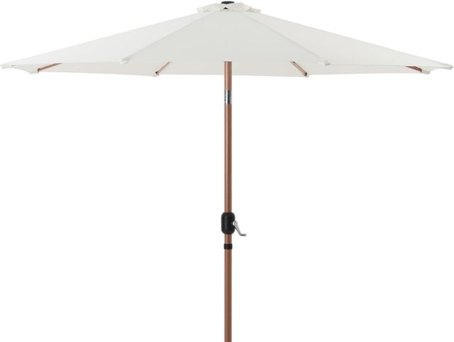 Meridian Furniture Fiji Black/White Aluminum Outdoor Patio Umbrella and Round Base-1