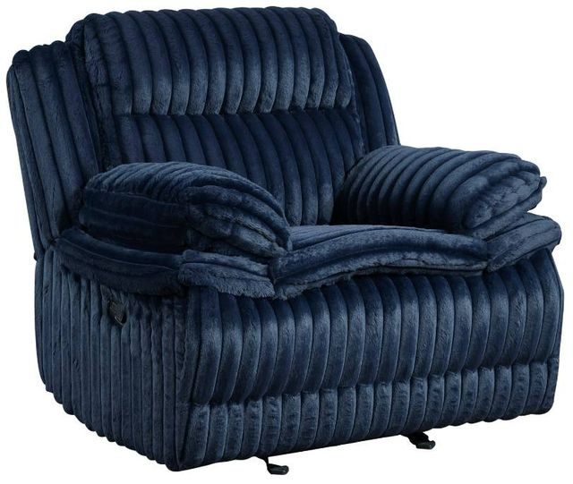 Homelegance® Goodland Blue Manual Glider Reclining Chair-0