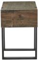 Magnussen Home® Prescott Rustic Honey Chairside End Table with Metal Base -3