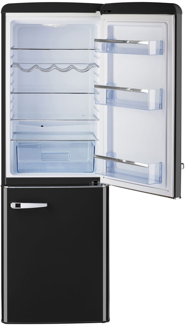 Unique® Appliances Classic Retro 22" 7.0 Cu. Ft. Midnight Black Counter Depth Bottom Freezer Refrigerator-3