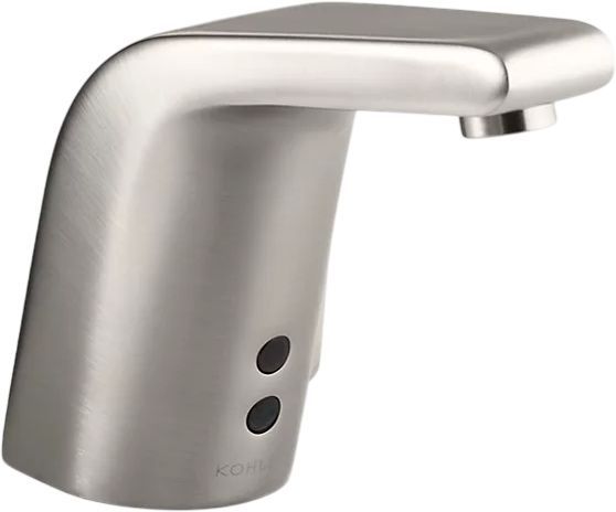 KOHLER® Sculpted Vibrant Stainless Touchless Single-Hole Lavatory Faucet with Insight™ Sensor Technology and Temperature Mixer, HES-Powered-0