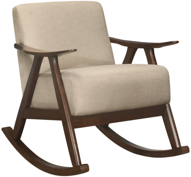 Fauteuil basculant revêtu de Mazin Furniture Waithe - Brun clair-0