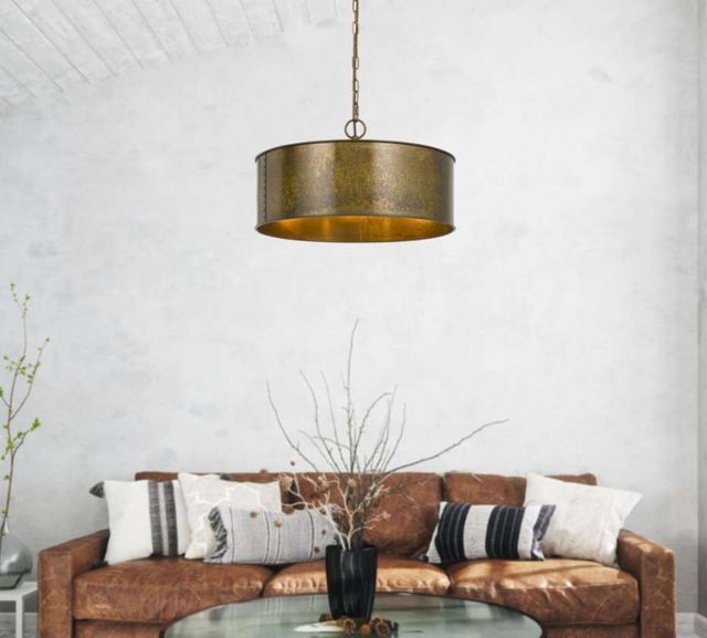 Cal® Lighting & Accessories Rochefort Distress Gold Chandelier-1