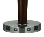 Cal® Lighting & Accessories Metal Espresso/Brushed Steel Desk Lamp-1