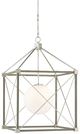 Currey & Company Glendenning Chateau Gray/Contemporary Silver Leaf Chandelier-0