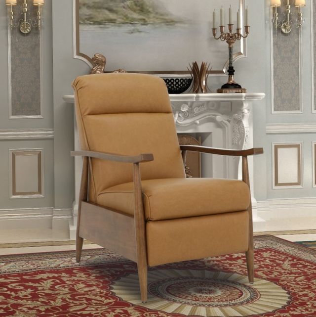 BarcaLounger® Hampton Brown/Santa Fe Brandy Leather Manual Recliner-2