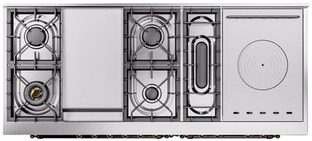 Ilve® Nostalgie II Series 60" Glossy Black Pro Style Dual Fuel Range-3