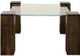 Harp & Finial® Kobe Glass Top Square Coffee Table with Vintage Iron Base -1