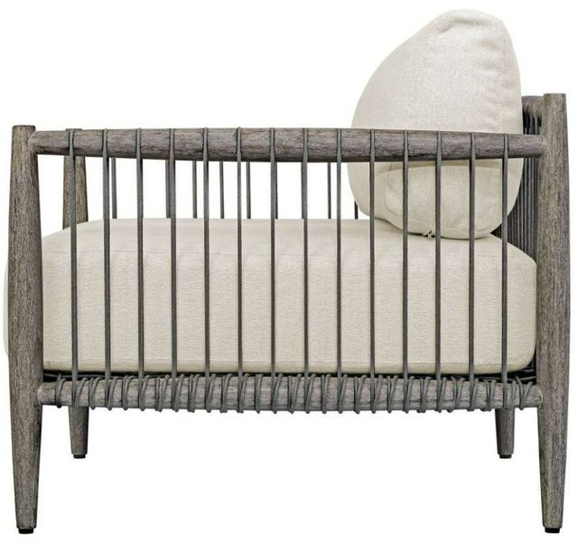 Uttermost® Borneo Dark Gray/Oyster White Wooden Outdoor Lounge Chair with Cushion-4