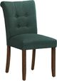 Monarch Specialties Inc. 2-Piece Blue/Walnut 38" Upholstered Dining  Side Chairs Set-0