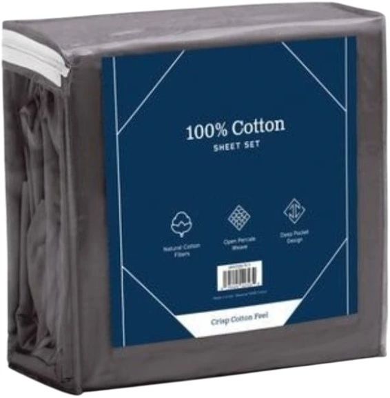 Weekender™ 4-Piece Charcoal Cotton Full Sheet Set-4