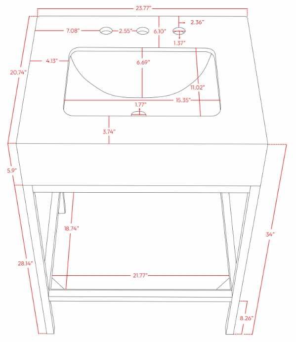Meridian Furniture Marmo White/Matte Black 24" Bathroom Vanity-4