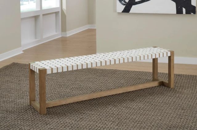 Modus Furniture One Bisque/White Pearl Dining Bench-1