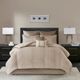 Olliix by Madison Park 8 Piece Natural King Camelia Embroidered Comforter Set-0